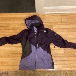 Sessions Ridge Series RECCO Purple Hooded Snowboard Jacket size XS